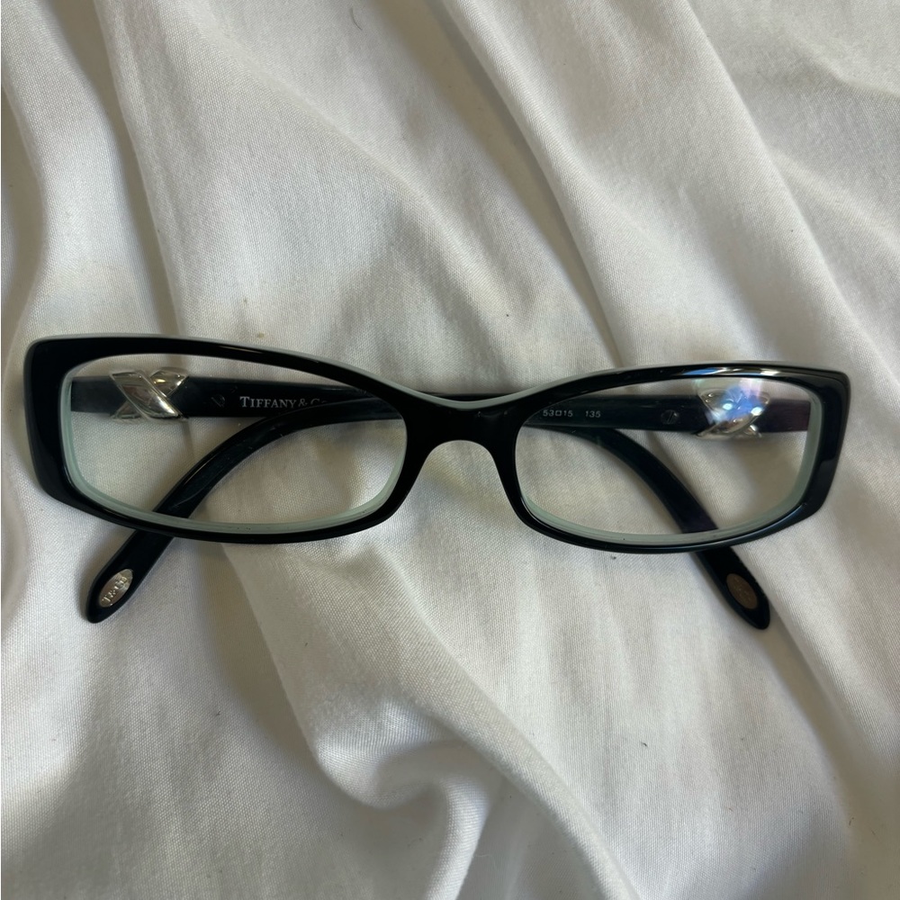 Tiffany and Co Eyeglasses black frames with signature Tiffany blue trim